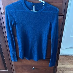 Soyer Long Sleeve Pullover Cashmere featherweight Sweater XS navy blue